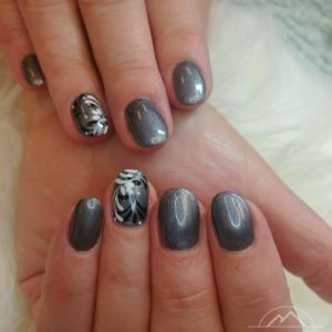 Silver Nails with Design