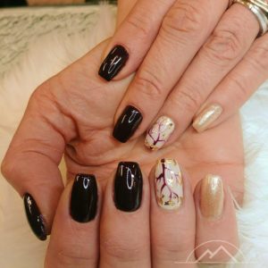 Tree Nails with Gold Flake Leaves