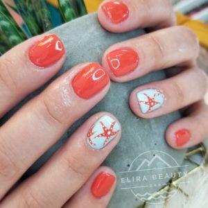 Sea themed nails with starfish