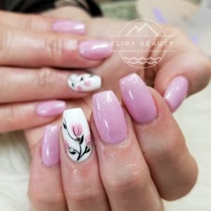 Simple Flower Nail Design